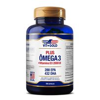 Ômega 3 Plus com vitamina D3 2000UI Vitgold 100 Cápsulas