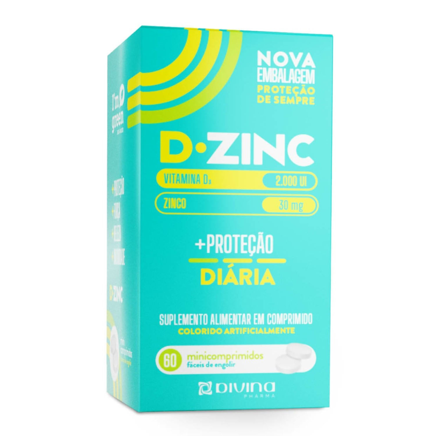 D.Zinc Vitamina D 2000 Ui + Zinco 30 Mg D.Pro 60 Comprimidos