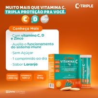 Vitamin C + Zinco C-Triple 1g 400ui 30 Comprimidos