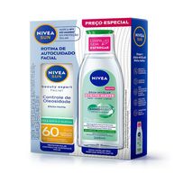 Protetor Solar Facial Nivea Sun Controle de Oleosidade FPS60 50g + Água Micelar Nivea Efeito Matte Sem Perfume 200ml