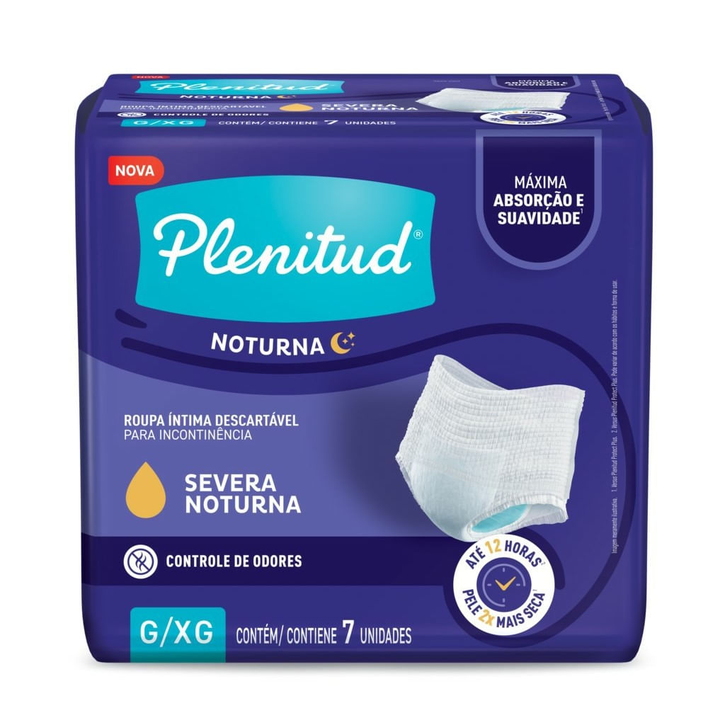 Roupa Íntima Plenitud Noturna para Incontinência G/XG 7 Unidades