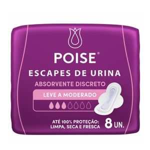 Absorvente Poise Discreto Leve a Moderado 8 Unidades