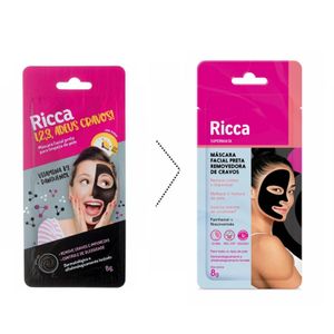 Máscara Facial Ricca Preta Para Limpeza Da Pele 8g
