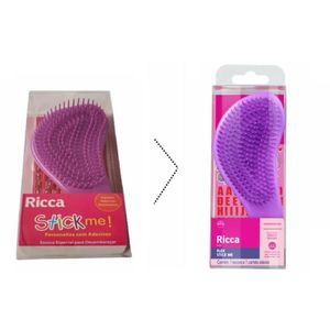 Escova Capilar Para Desembaraçar Ricca Stick Me! 1 Unidade + Adesivos