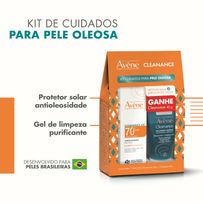 Kit Avène Protetor Solar Cleanance UV FPS70 40g + Gel De Limpeza Purificante Cleanance 40g