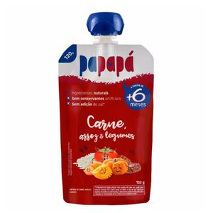 Papinha Papapá Carne, Arroz e Legumes +6 Meses 120g