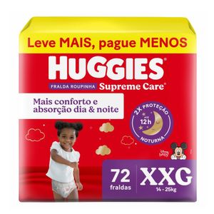 Fralda Roupinha Huggies Supreme Care XXG 72 Unidades