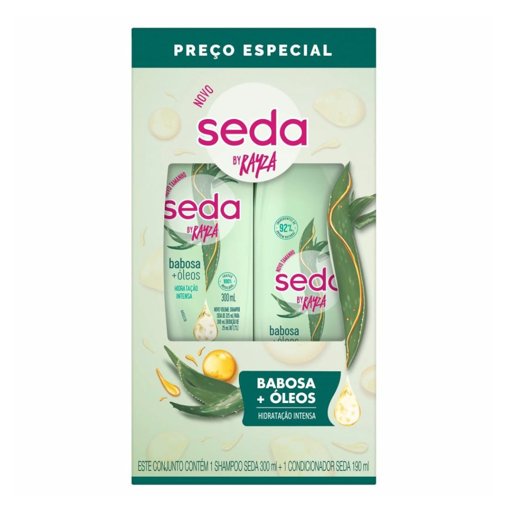 Kit Seda Babosa + Óleos Shampoo 300ml + Condicionador 190ml
