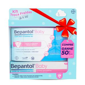 Kit Troca Fralda Bepantol Baby Lenços Umedecidos 48 Unidades + Creme Preventivo de Assaduras 60g