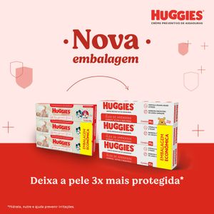 Creme Preventivo De Assadura Huggies Pele Protegida Óleo de Amêndoas 3 Unidades De 80g Cada