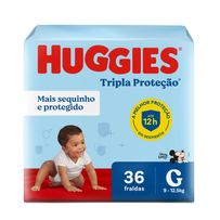 Fralda Descartáveis Huggies Tripla Proteção Tamanho G 36 Unidades