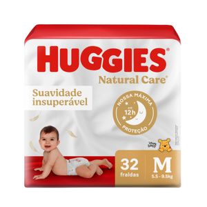 Fralda Huggies Natural Care M 32 Unidades