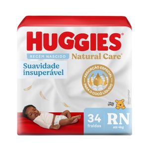 Fralda Huggies Natural Care RN 34 Unidades