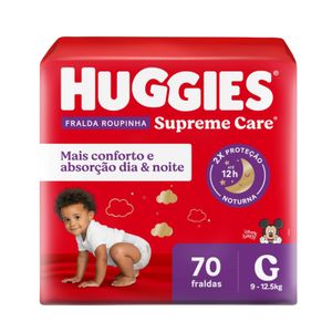 Fralda Roupinha Huggies Supreme Care G 70 Unidades