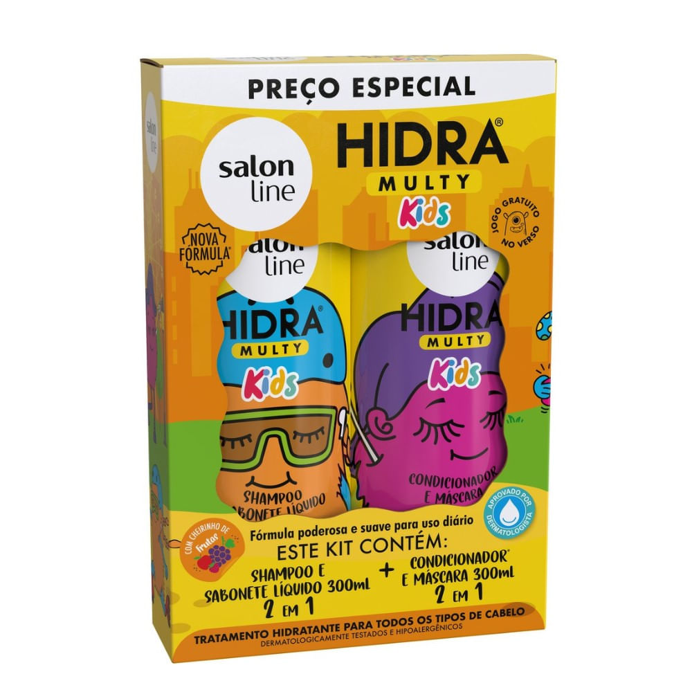 Kit Salon Line Hidra Multy Kids Multifuncional Shampoo 300ml + Condicionador 300ml