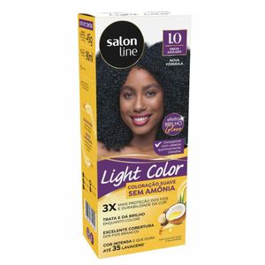 Tintura Salon Line Light Color 1.0 - Preto Azulado