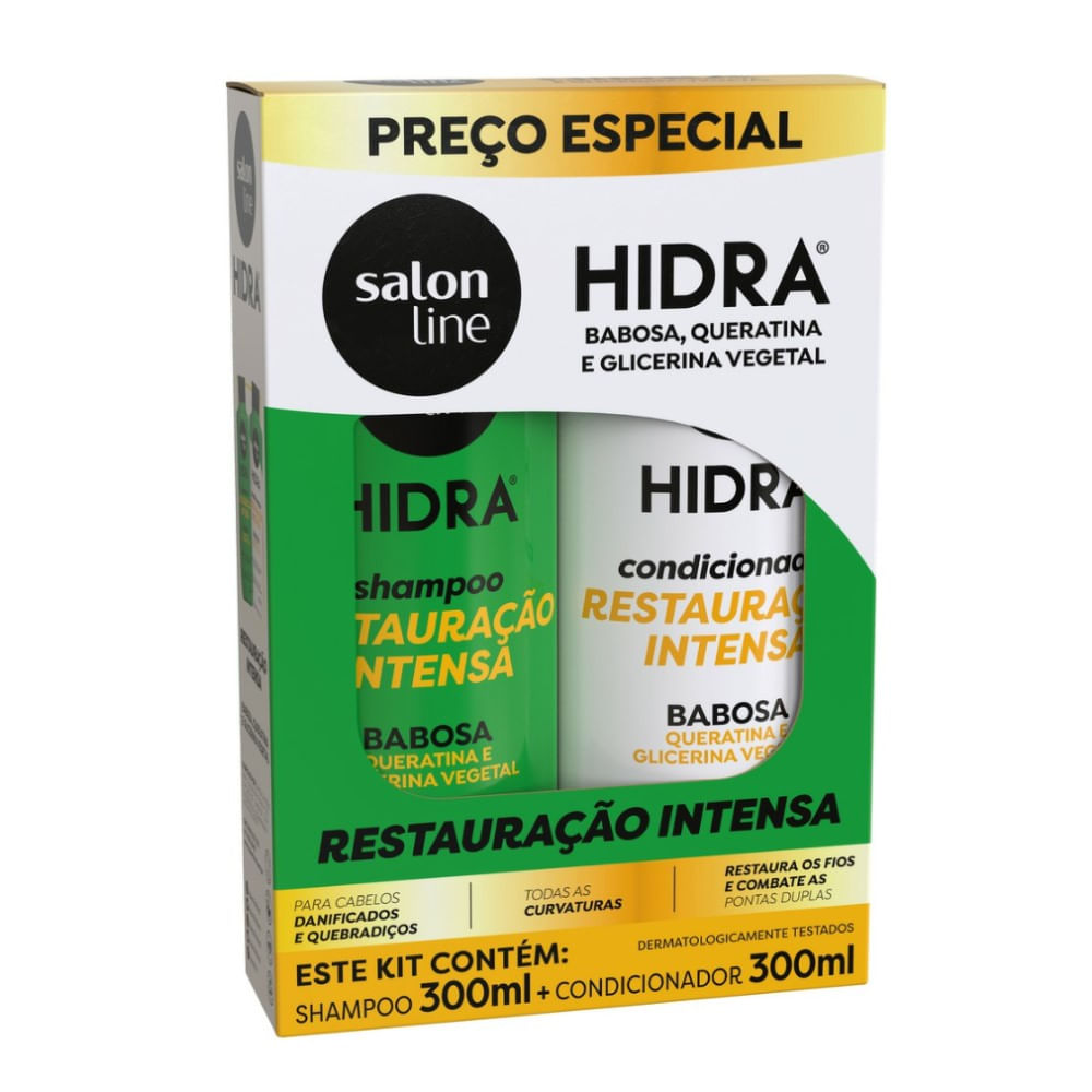 Kit Salon Line Hidra Restauração Intensa Shampoo 300ml + Condicionador 300ml