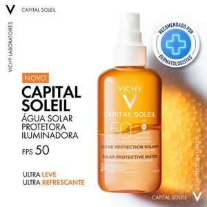 Água Solar Protetora Iluminadora Corporal Vichy Capital Soleil FPS50 200ml
