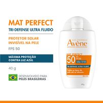 Protetor Solar Avène Mat Perfect Tri-Defense Ultra Fluido FPS50 Sem Cor 40g