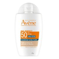 Protetor Solar Facial Avène Mat Perfect Tri-Defense Ultra Fluido FPS50 Tom 1.5 Claro/Médio 40g