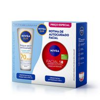 Kit Nivea Protetor Solar Facial FPS70 Toque Seco 40ml + Creme Facial Antissinais 5 em 1 100g
