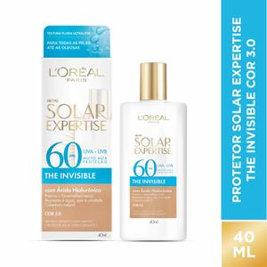 Protetor Solar Facial L'Oréal Paris Solar Expertise The Invisible com Cor 3.0 FPS60 40ml