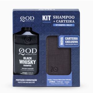 Shampoo Qod Barber Shop Whisky Black Collection 220ml + 1 Carteira