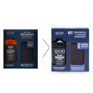 Shampoo Qod Barber Shop Whisky Black Collection 220ml + 1 Carteira