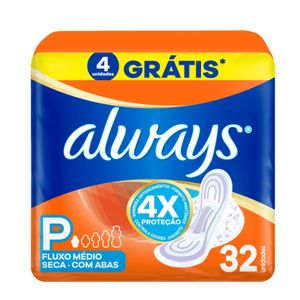 Absorvente Always Seca Com Abas P 32 Unidades