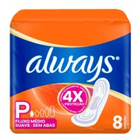 Absorvente Always Suave Sem Abas P 8 Unidades