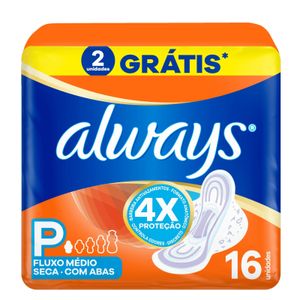 Absorvente Always Seca Com Abas P 16 Unidades