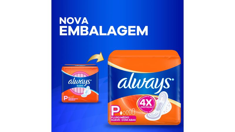 Absorvente Always Suave Com Abas P 16 Unidades