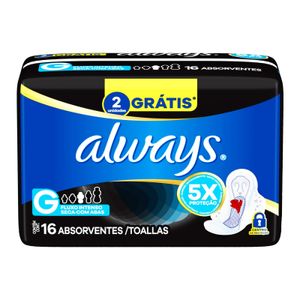 Absorvente Always Noturno Cobertura Seca Com Abas G 16 Unidades