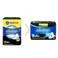 Absorvente Always Noturno Cobertura Seca Com Abas G 16 Unidades