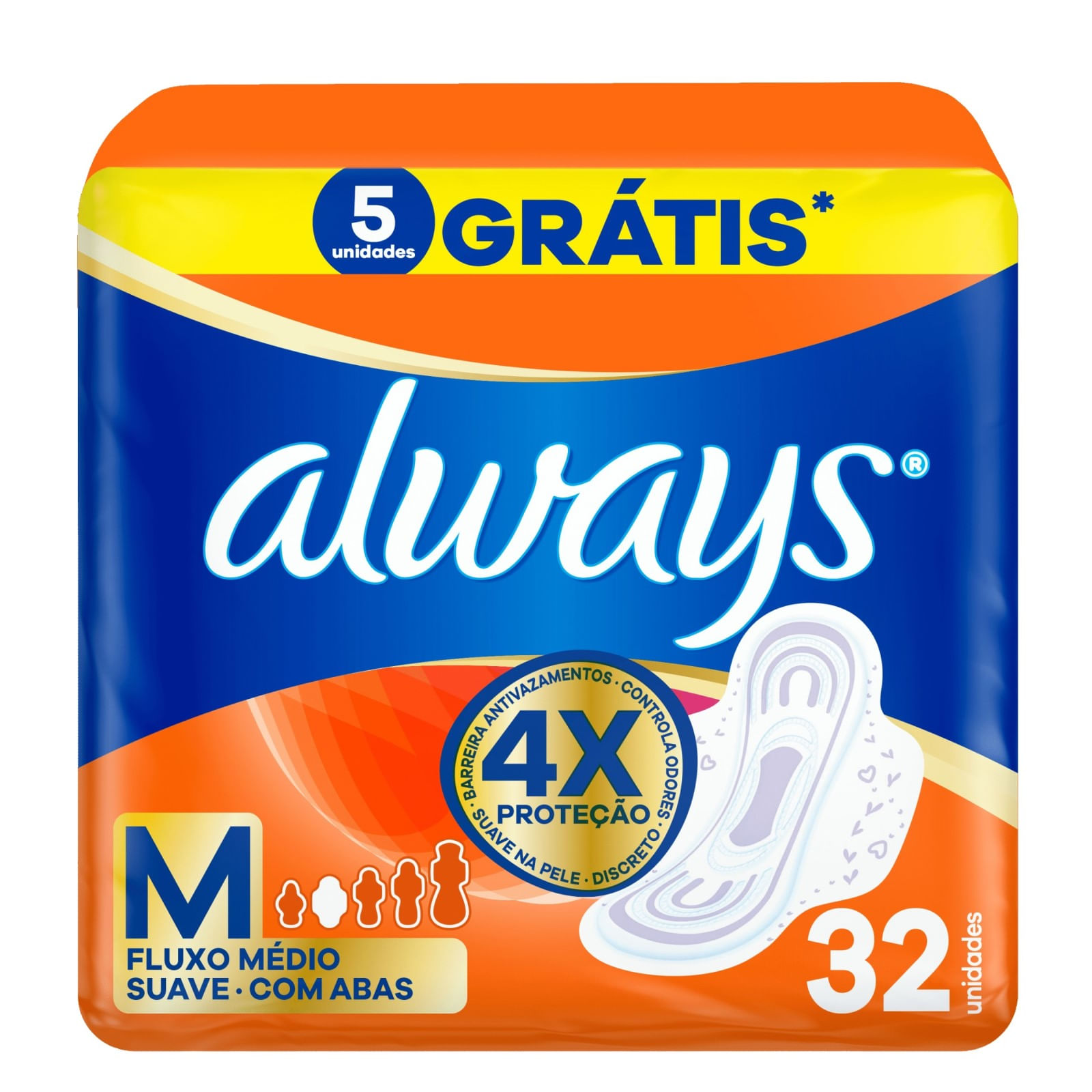 Absorvente Always Suave Com Abas M 32 Unidades