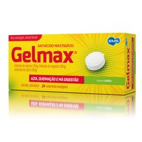 Gelmax Antiácido Ems Sabor Limão 24 Comprimidos Mastigáveis