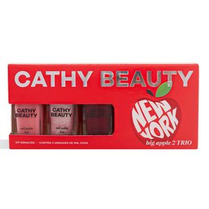 Kit Esmalte Cathy Beauty Big Apple 2 Trio 3 Unidades de 9ml cada