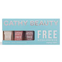 Kit Esmalte Cathy Beauty Free Unplug Trio 3 Unidades de 9ml cada