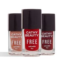 Kit Esmalte Cathy Beauty Free Love Trio 3 Unidades de 9ml cada