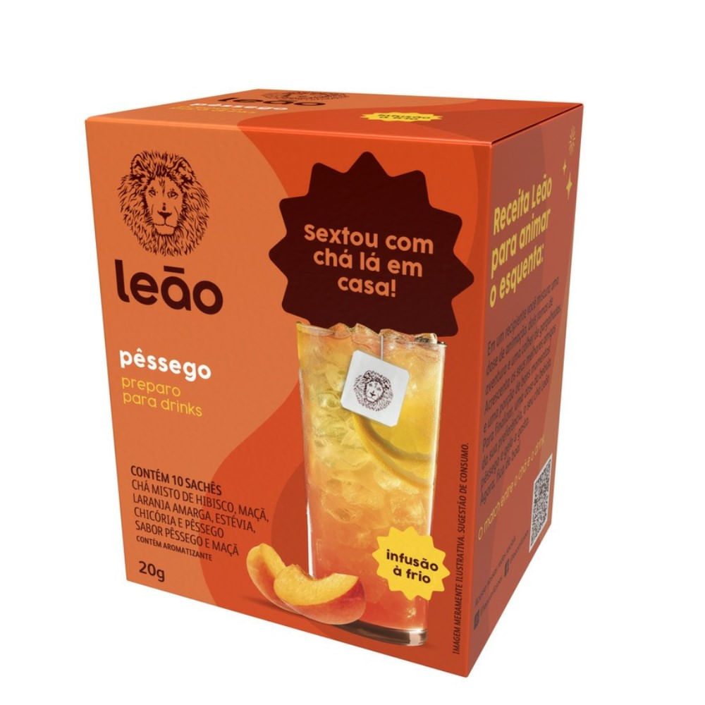 Chá Leão Pêssego Drinks 10 Saches