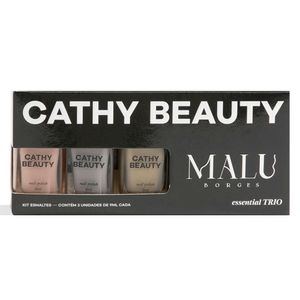 Kit Esmalte Cathy Beauty Malu Borges Essential Trio 3 Unidades de 9ml cada
