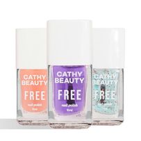 Kit Esmalte Cathy Beauty Free Miracle Trio 3 Unidades de 9ml cada