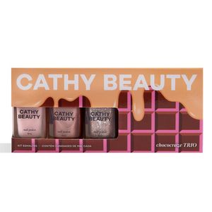 Kit Esmaltes Veganos Cathy Beauty Chococraze Trio 3 Unidades de 9ml Cada