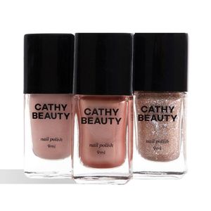 Kit Esmaltes Veganos Cathy Beauty Chococraze Trio 3 Unidades de 9ml Cada