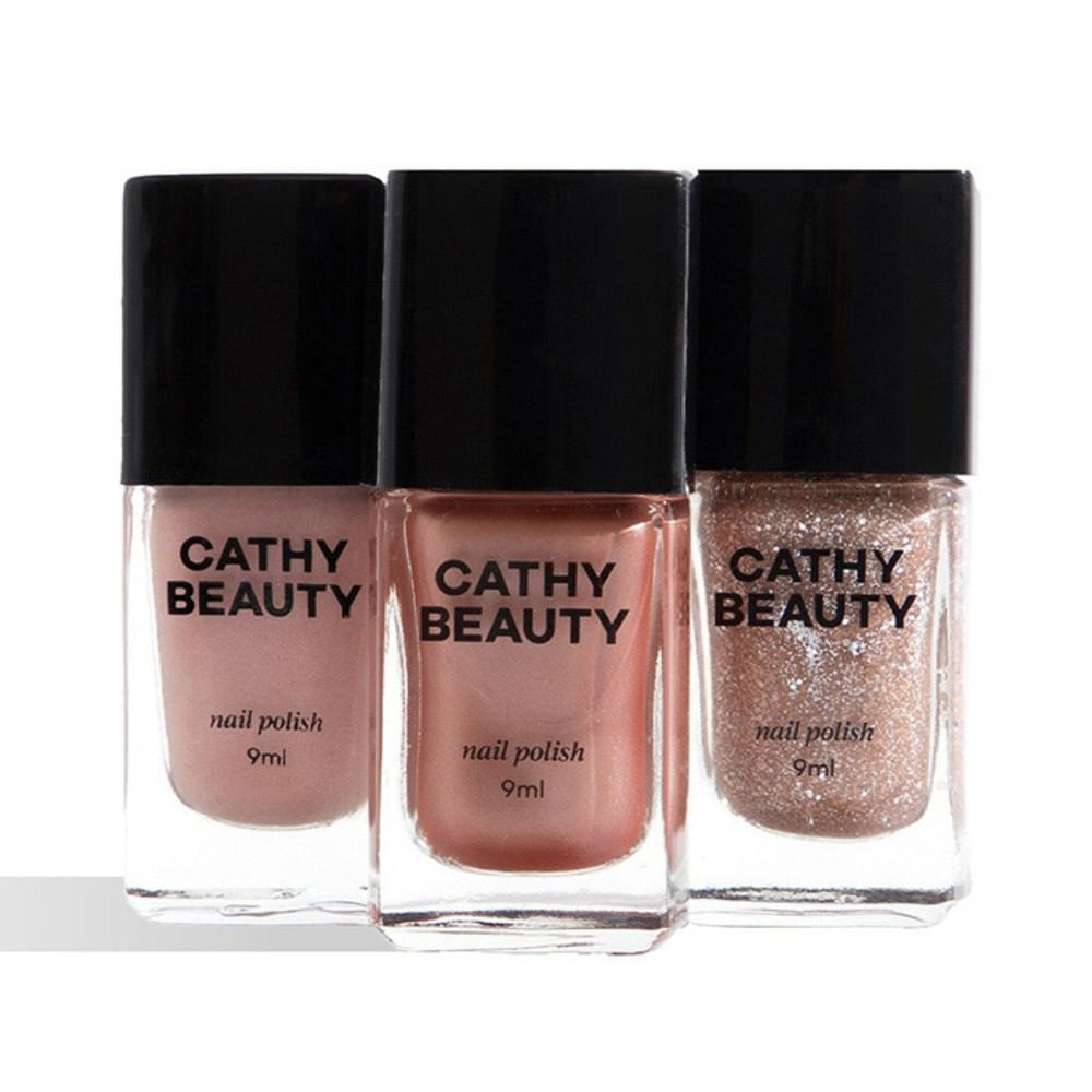 Kit Esmaltes Veganos Cathy Beauty Chococraze Trio 3 Unidades de