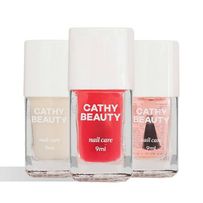 Kit Esmalte Tratamento Cathy Beauty The Magic Trio 3 unidades de 9ml cada