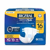Fralda Descartável Bigfral Derma Plus Adulto Noturno XG 16 Unidades