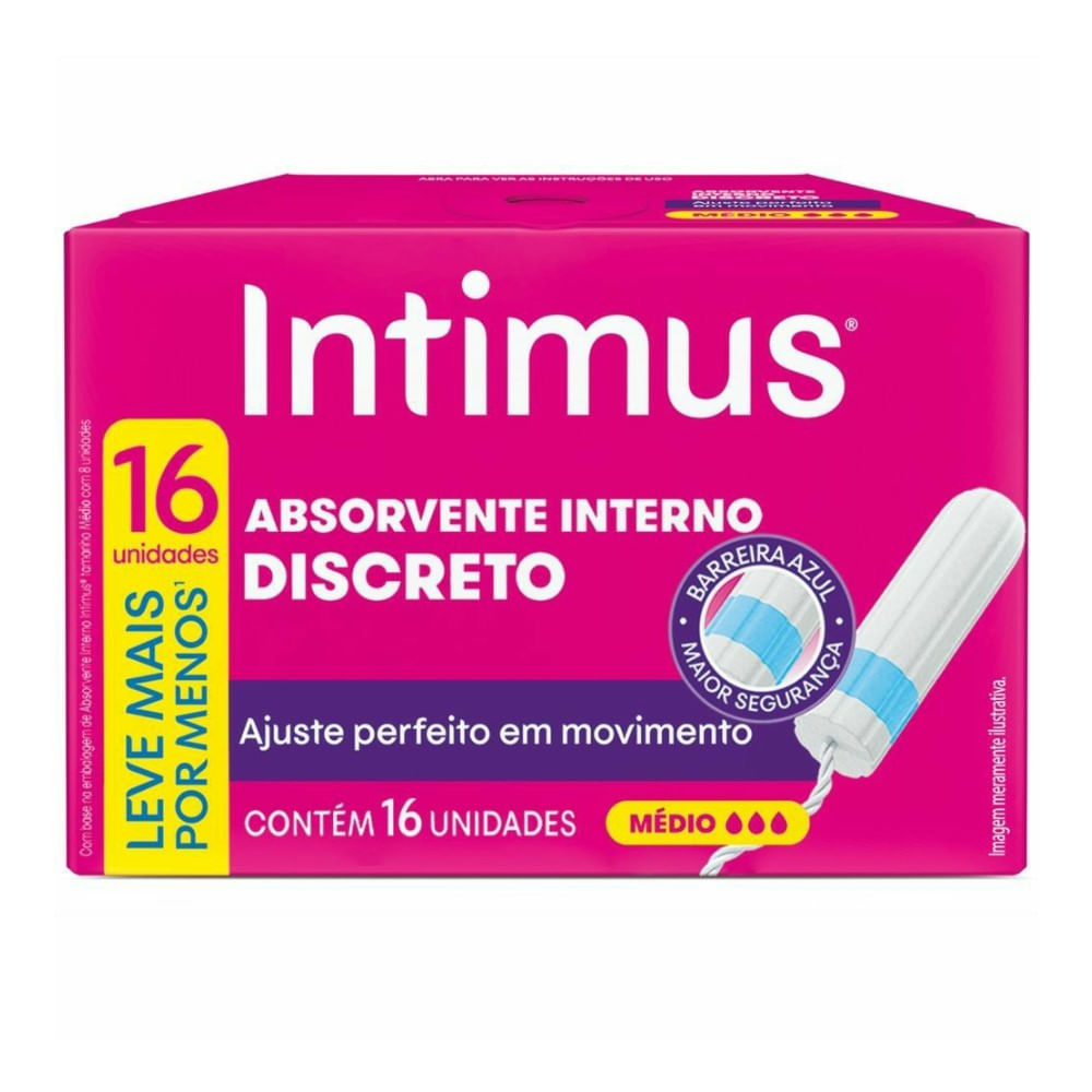 Absorvente Interno Intimus Discreto Médio 16 Unidades