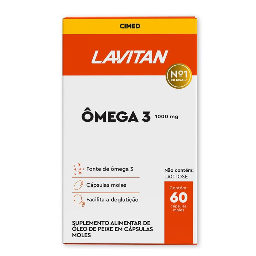 Ômega 3 1000mg Lavitan 60 Cápsulas Gelatinosas