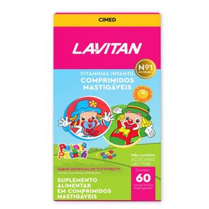 Multivitamínico Infantil Lavitan Patati Patatá Sabor Tutti-Frutti 60 Comprimidos Mastigáveis